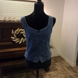Blue Denim Sleeveless Top
